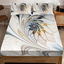 Axyaa Marble Swirl Single Bed Fitted Sheet: Soft, Comfortable Polyester, Machine Washable