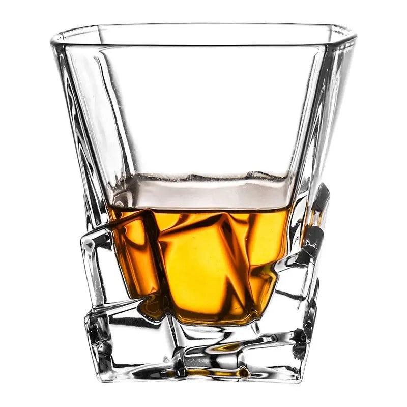 Axya Crystal Wine Glass Set - European Style Whiskey Glass for Home and Bar