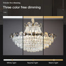 Axyaa Luxe Crystal Chandelier: Modern Elegant Lighting for Living Room, Dining, and Bedroom