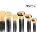 Axyaa Black Stainless Steel Cutlery Set 36Pcs - Luxury Western Tableware Set