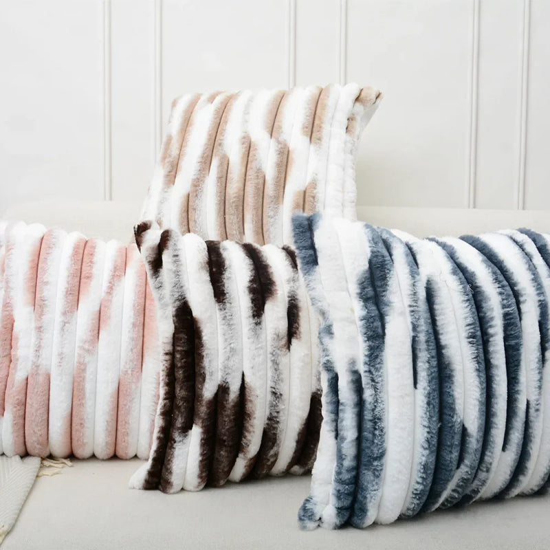 Axyaa Plush 45x45cm Coffee Pink Pillow Cover for Cozy Living Room Decor