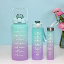 Axyaa Gradient Color Three-Piece Set Straw Sports Water Cup