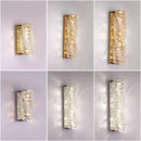 Axyaa Modern Gold Crystal Wall Sconce LED Lamp for Living Room Bedroom