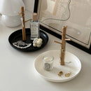 Axyaa White Plastic Round Storage Tray Tableware Home Kitchen Cake Coffee Tray