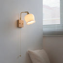 Axyaa Gold Brass Glass LED Wall Sconce Pull Chain Switch Wandleuchte