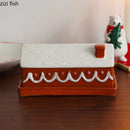 Axya Hand-Painted Ceramic Butter Dish with Lid, Creative Cheese Plate for Storage
