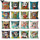 Axyaa Panda Print Cushion Cover - Super Soft Chinese Style Pillowcase - Home Decor Pillow