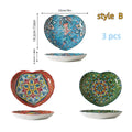 Axyaa Bohemian Ceramic Love Plate | Creative Vegetable Fruit Steak Plate | High-Value Tableware