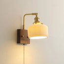 Axyaa LED Wall Sconce Pull Chain Switch Copper Ceramic Nordic Stair Light Fixtures