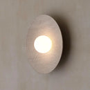 Axyaa Round Resin Wall Lamp with Plastic Ball Lampshade, LED Sconce for Bedroom, Corridor
