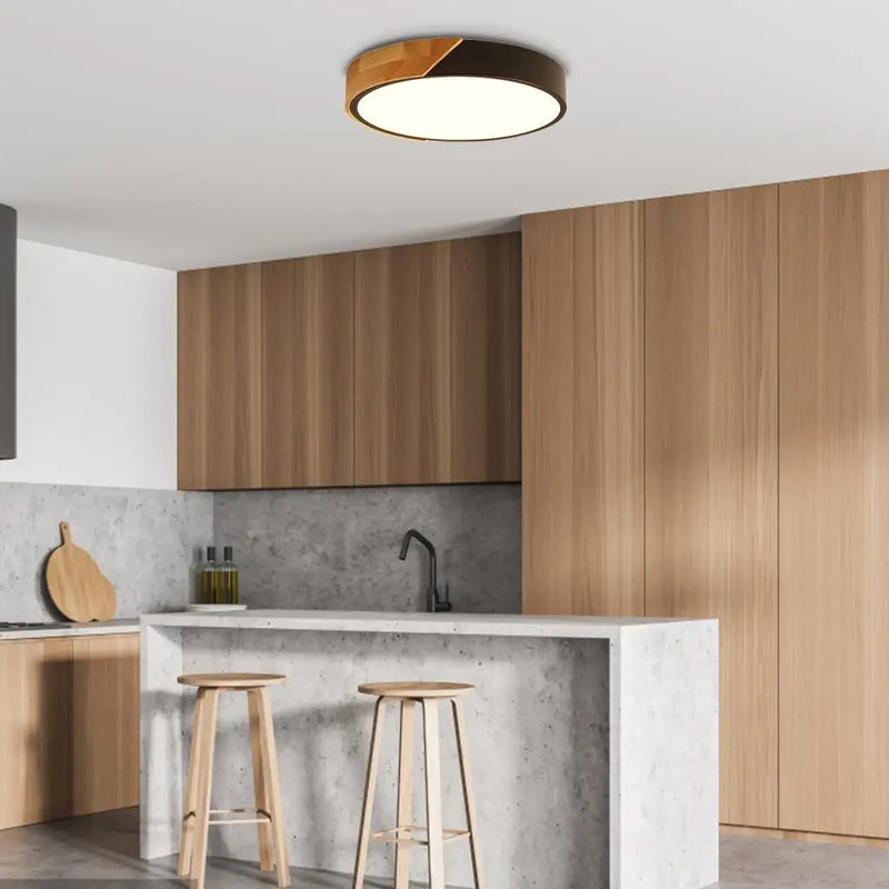 Axya Wooden LED Ceiling Light: Modern Nordic Home Decor Fixture