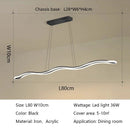 Axyaa LED Wave Pendant Lights: Modern, Creative Dining Room Chandeliers for Bar & Restaurant