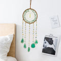 Axyaa Agate 7 Chakra Gem Dream Catcher Wall Decor Moon Gemstone Wind Chime