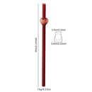 Axyaa Heart Glass Straws: Reusable, Eco-Friendly, 4-Pack with Cleaning Brush