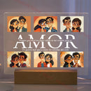 Axyaa Personalized 3D Acrylic Lamp for Mom Dad Love Family Birthday Gift