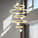 Axyaa Crystal Stair Chandelier Light - Ceiling Lamp LED Chandeliers for Living Room