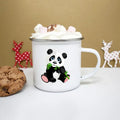 Axyaa Panda Print Enamel Coffee Tea Cup Cute Kawaii Mugs Drinkware Unique Gift