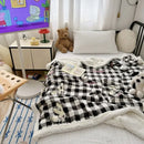Axyaa Cartoon Milk Fleece Lamb Blanket - Spring/Autumn Season Sofa Nap Blanket