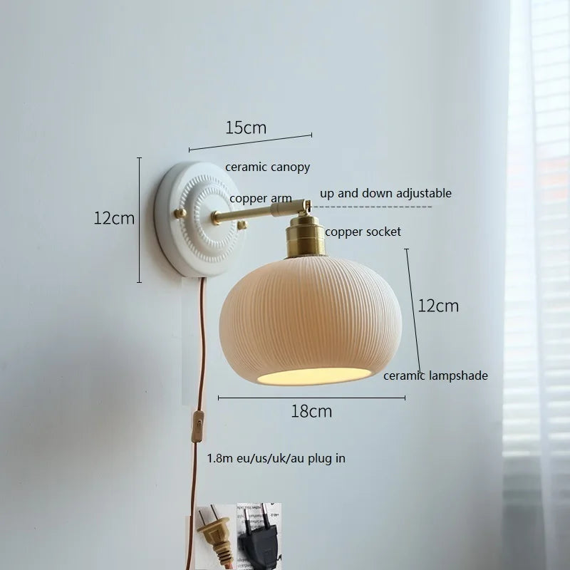 Axyaa Ceramic Wall Lamp LED Bathroom Mirror Stair Light Nordic Wandlamp