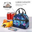 Blue Butterfly Art Insulated Lunch Bag by Axyaa: Beautiful, Portable, Thermal, Multifunctional Food Container