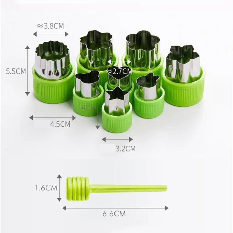 Axyaa Stainless Steel Fruit & Vegetable Cutter Set Heart/Flower Shape Mold