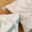 Axyaa Ethnic Cotton Tufted Beige Jacquard Throw Pillow Covers