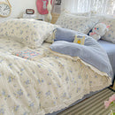Axyaa French Lace Double Four-Piece Bedding Set with Wrinkled Yarn - 3-Piece Optional