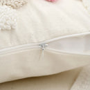 Axyaa Embroidered Bow Flower Sofa Throw Pillowcase Tufted Love Cushion Covers