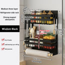 Axyaa Magnetic Fridge Shelf Kitchen Paper Cling Film Spice Storage Rack