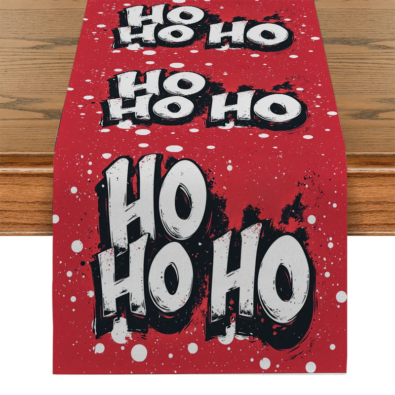 Axyaa Christmas Polka Dot Table Runner - Festive Kitchen & Dining Room Decor