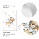 Axyaa Bear Nursery Moon Cloud Star Balloon Wall Art Poster for Kids Room