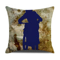 Retro Motorcycle Girls Linen Pillow Cover by Axyaa
