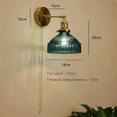 Axyaa Art Deco LED Wall Lamp with Pull Switch, Nordic Design Glass Interior Light