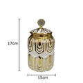 Gold Ceramic Vase with Lid by Axyaa: Floral Room Decor & Artificial Flowers Display