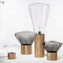 Axyaa Muffins Table Lamp LED E27 Solid Wood Base Glass Minimalist Desk Light
