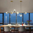 Axyaa Glass Ball Chandelier with LED Tube Bubbles - Industrial Loft Decor