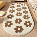 Axyaa Pink Flower Pattern Plush Carpet: Soft, Thick, Washable Rug for Bedroom & Living Room