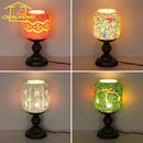 Axyaa Bohemian Tiffany Glass Table Lamp LED E27 for Living Room Bedroom