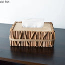 Axya Solid Wood Tissue Box Desktop Organizer and Napkin Holder