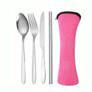 Axyaa Stainless Steel Cutlery Set - Knife, Fork, Spoon, Chopsticks
