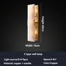 Axyaa Gold Black Marble Wall Lamp LED Sconce for Villa Living Room Bedroom Hallway