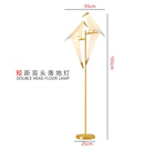 Axyaa Gold Floor Lamp with LED Paper Crane Lampshade for Modern Minimalist Style