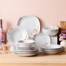 Axyaa 48-Piece Porcelain Ceramic Dinnerware Set for 12: Plates and Bowls
