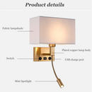Axyaa LED USB Bedside Lamp Wall Spotlight 360° Rotation Modern Indoor Lighting