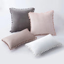 Axyaa Velvet Cushion Cover with Tassels Fringe - Soft Decorative Boho Pillows