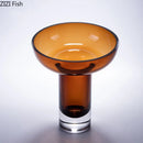 Amber Glass Vase by Axyaa: Elegant Floral Arrangement Hydroponics Desk Decor