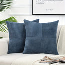 Axyaa Blue Striped Patchwork Cushion Cover for Modern Living Room Decor