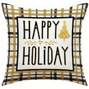 Axyaa Merry And Bright Christmas Holiday Pillow Cover for Sofa, Bedroom & Car