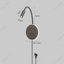 Axyaa Adjustable Angle Wall Light with USB Charging Port - Bedroom & Corridor Decor