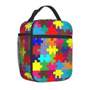Axyaa Colorful Puzzle Piece Lunch Bag - Water-resistant Thermal Bento Tote